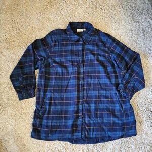 Joan Rivers Blue Plaid Shirt/Shacket